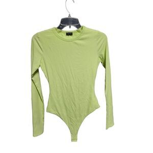 naked wardrobe Lime Green Long Sleeve Bodysuit